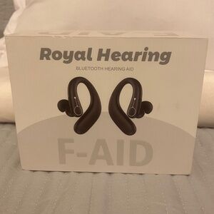 New - Royal Hearing F-Aid Bluetooth Wireless Hearing Aid Unisex - Black